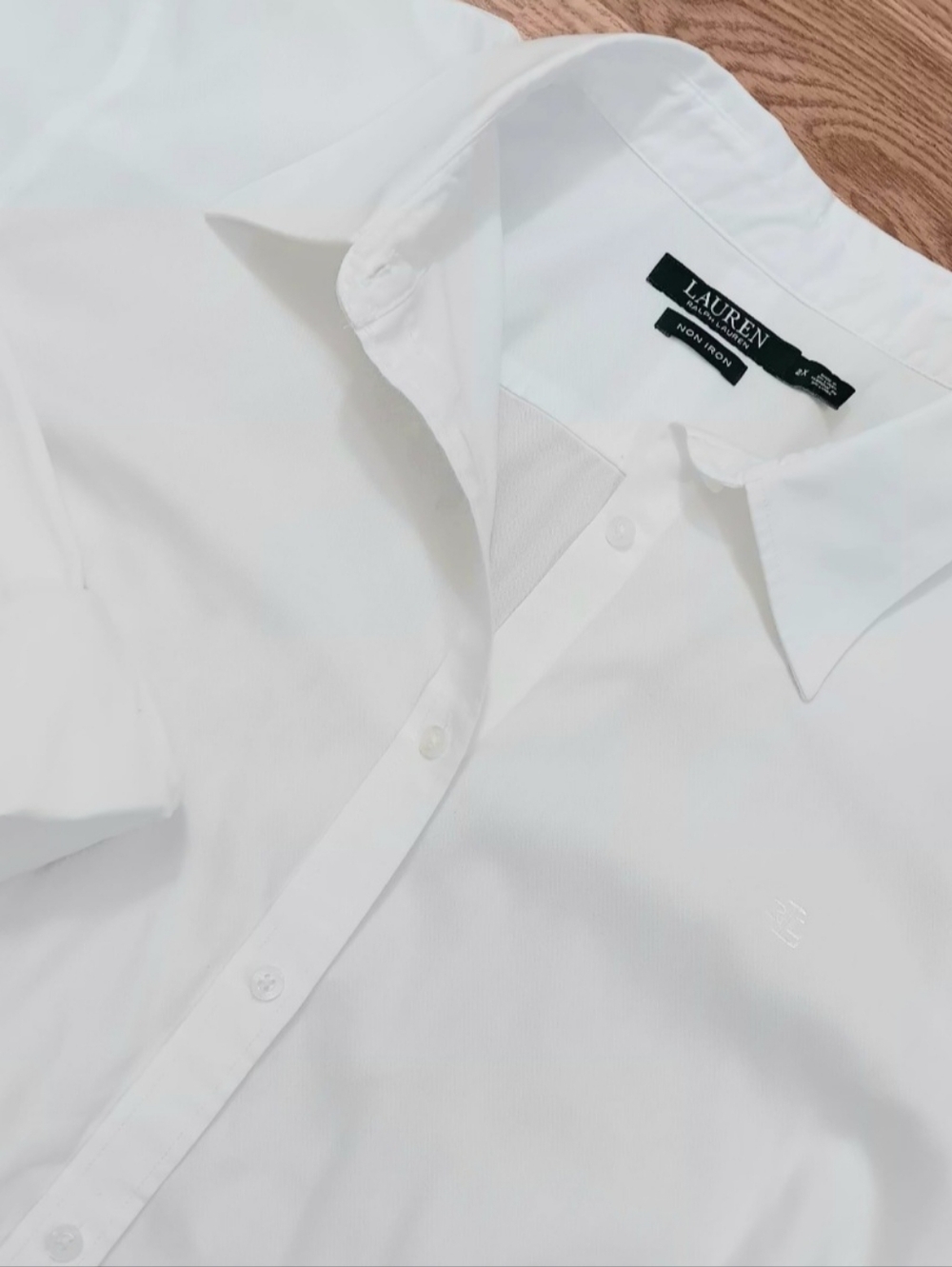 LAUREN Ralph Lauren Women's White Cotton Shirt Long Sleeve Button Down‎ Blouse